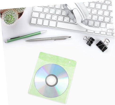 200pcs CD DVD Plastic Sleeves 12cm Portable Media Storage Bags for Car and Home Organization, Sturdy Pp Material, Random Color in Saudi Arabia