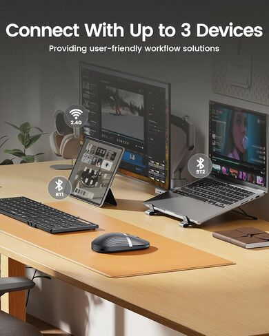ProtoArc HubMouse، ماوس USB C لاسلكي بلوتوث مع محور 3 منافذ مدمج (PD، HDMI، USB 3.0)، ماوس سفر صامت متعدد الأجهزة قابل للشحن لأجهزة الكمبيوتر المحمول، iPad، MacBook، Surface Pro، رمادي داكن in Saudi Arabia