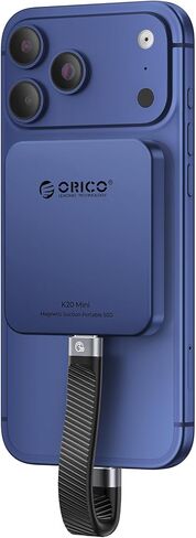 ORICO 480GB Magnetic External SSD, Aluminum Alloy, Up to 460MB/s, External Solid State Drive, Expand Storage for iPhone 17 Pro Max, Compatible w/MagSafe, USB-C Smartphones - K5MINI Silver in Saudi Arabia