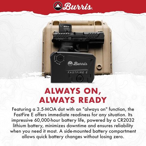Burris Optics Fastfire E Green Dot Sight Fully Enclosed Emitter, 3.5 MOA, ACRO Footprint, 60,000 Hours, Waterproof Shockproof Fogproof, Forever Warranty, 300267. in Saudi Arabia
