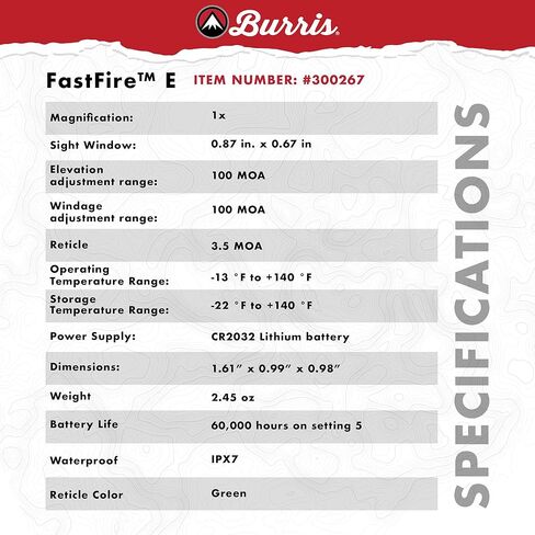 Burris Optics Fastfire E Green Dot Sight Fully Enclosed Emitter, 3.5 MOA, ACRO Footprint, 60,000 Hours, Waterproof Shockproof Fogproof, Forever Warranty, 300267. in Saudi Arabia