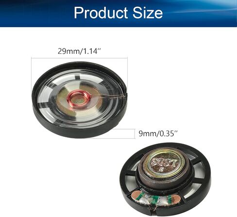 Fielect 10Pcs DIY Magnetic Speaker 0.25W 8 Ohm Internal Magnet Loudspeaker Speaker Round Shape Replacement Loudspeaker, 29mm Diameter in Saudi Arabia
