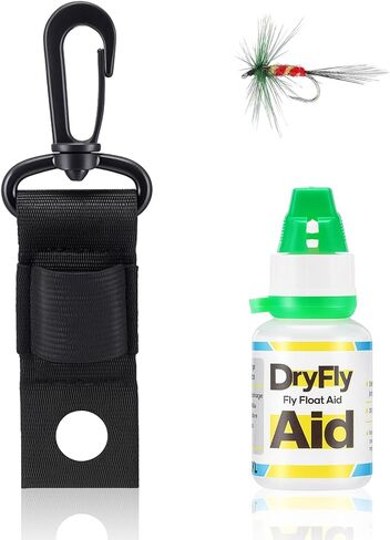 Soulchen 2 Pcs Dry Fly Fishing Accessories Include Dry Fly Line Dressing Floatant with Bottle Holder Nylon Floating Hook Keeper for Fishing in Saudi Arabia