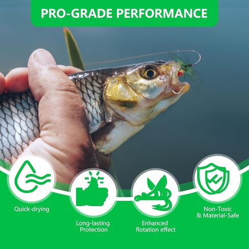 Soulchen 2 Pcs Dry Fly Fishing Accessories Include Dry Fly Line Dressing Floatant with Bottle Holder Nylon Floating Hook Keeper for Fishing in Saudi Arabia