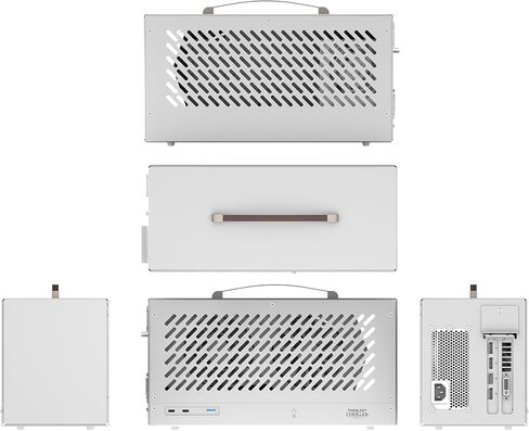 حاوية TREBLEET eGPU بسرعة 80 جيجابت في الثانية متوافقة مع Thunderbolt 5 وUSB4 v2، وحدة PSU مدمجة بقدرة 600 وات SFX، وشحن PD بقدرة 140 وات، ووحدة تحكم JH9480، وقاعدة GPU من الألومنيوم لنظام التشغيل Windows وIntel Mac، تدعم سلسلة Daisy in Kuwait