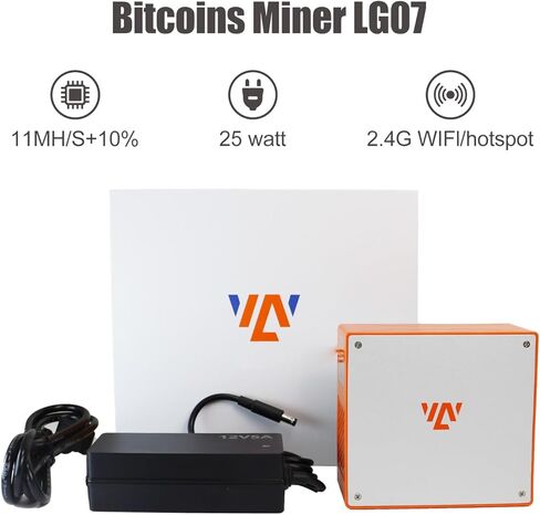 Litecoin Miner LG07 Scrypt ASIC Crypto Miner 10-12MH/s، طاقة منخفضة 25-27 وات، واي فاي مدمج، تعدين منزلي هادئ لـ Dogecoin (Doge) وLitecoin (LTC) in Kuwait