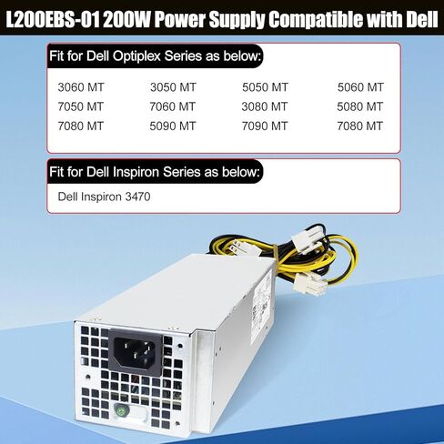 Lxun Upgrad 200W L200EBS-01 Power Supply 5TVM5 PSU H200EBS-01 Compatible with Dell Optiplex 3060 3050 3050M 7050 7060 3080 5080 7080MT Dell Inspiron 3470 H200EPS-01 VFXXF PA-2201-3DB K92TW 200W PSU in Saudi Arabia
