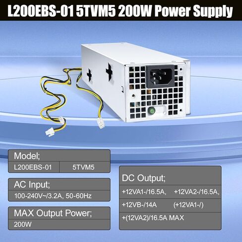 Lxun Upgrad 200W L200EBS-01 Power Supply 5TVM5 PSU H200EBS-01 Compatible with Dell Optiplex 3060 3050 3050M 7050 7060 3080 5080 7080MT Dell Inspiron 3470 H200EPS-01 VFXXF PA-2201-3DB K92TW 200W PSU in Saudi Arabia