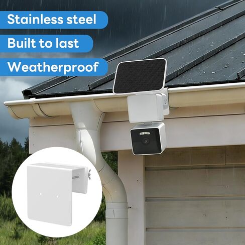Gutter Mount Bracket Compatible with WYZE Solar Cam Pan (Flagship Model)， Aluminum Alloy Gutter Mount,No-Drill Mounting Bracket with Ideal Viewing Angle‌,Easy to Install in Saudi Arabia
