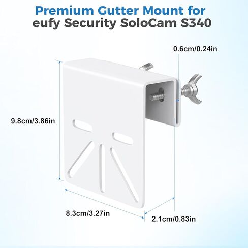 دعامة تثبيت مزراب متوافقة مع eufy Security SoloCam S340/E30/E42، eufy Security 4G LTE Cam S330، دعامة تثبيت خارجية بدون مثقاب لكاميرا eufy، حماية الكاميرا بعيدًا عن الميزاب عند المطر in Kuwait