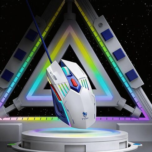 【 Mouse Macro Shortcut Key - 55 inch Cable Length 】2026 Upgrade Edition High Performance Mecha Mouse for Wired Gaming-Mouse Light Up-Easy USB Connection-Precise Control-Built-In Scroll Wheel Function in Saudi Arabia