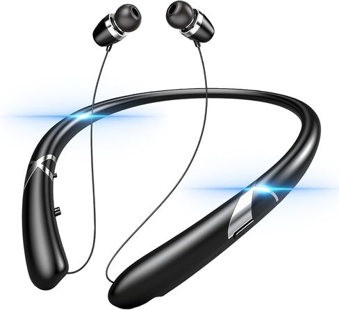 Neckband Bluetooth Headphone, Retractable Headphones with IPX5 Sweatproof & 18H Battery，Neckband Headphones for Gym, Running and Outdoor Sports Enthusiasts in Saudi Arabia