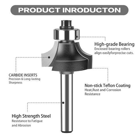 1/4 6mm Shank Corner Round Over Router Bit with BearingMilling Cutter for Wood Woodwork Tungsten Carbide 1Pcs(6X3I8in) in Saudi Arabia