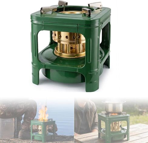 Portable Kerosene Stove 8-Wicks,Camping Picnic Burner Furnace,Backpacking Oil Stoves Cooker Cookware,for Outdoor Cooking Emergency Heating Hiking Picnic Survival Gear (Square) in Saudi Arabia
