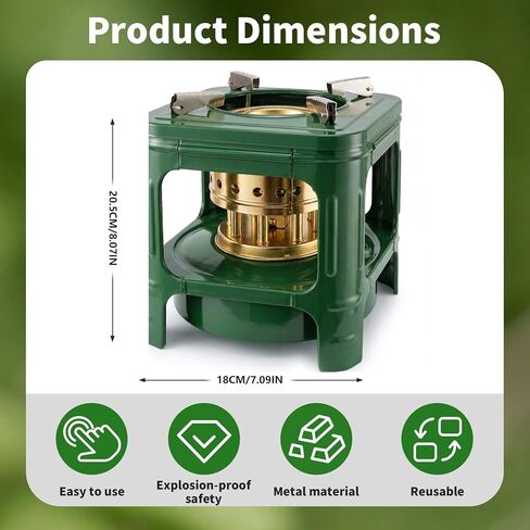 Portable Kerosene Stove 8-Wicks,Camping Picnic Burner Furnace,Backpacking Oil Stoves Cooker Cookware,for Outdoor Cooking Emergency Heating Hiking Picnic Survival Gear (Square) in Saudi Arabia