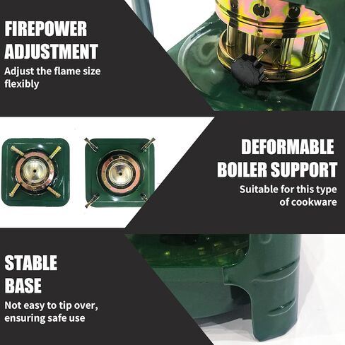 Portable Kerosene Stove 8-Wicks,Camping Picnic Burner Furnace,Backpacking Oil Stoves Cooker Cookware,for Outdoor Cooking Emergency Heating Hiking Picnic Survival Gear (Square) in Saudi Arabia