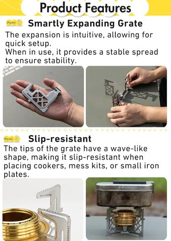 CAMPINGMOON Alcohol Stove Brass Stainless Steel Mini for Backpacking Hiking with Rack Cross Stand AS-1 in Saudi Arabia