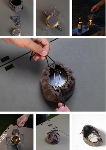 CAMPINGMOON Alcohol Stove Brass Stainless Steel Mini for Backpacking Hiking with Rack Cross Stand AS-1 in Saudi Arabia