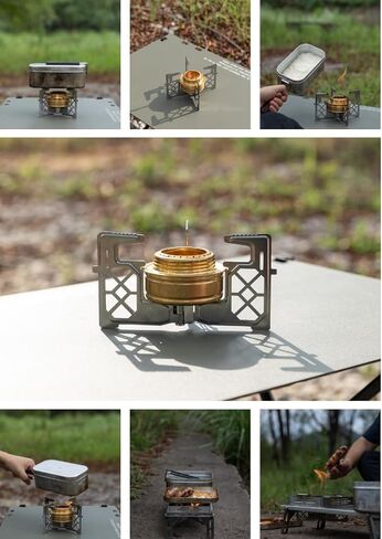 CAMPINGMOON Alcohol Stove Brass Stainless Steel Mini for Backpacking Hiking with Rack Cross Stand AS-1 in Saudi Arabia