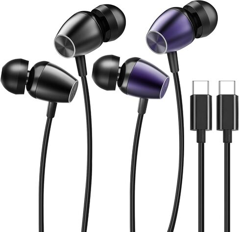 (2Pack) Wired USB C Earbuds for iPhone 17 16 Pro Max 16e 16 Plus 16Pro 15 Pro Max 15 Plus 15Pro, USBC Headphones in-Ear Earphones Type C Ear Buds with Mic Volume Control HiFi Stereo Noise Cancelling in Saudi Arabia