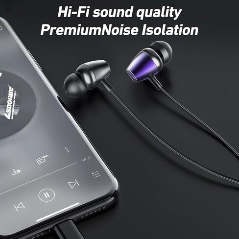 (2Pack) Wired USB C Earbuds for iPhone 17 16 Pro Max 16e 16 Plus 16Pro 15 Pro Max 15 Plus 15Pro, USBC Headphones in-Ear Earphones Type C Ear Buds with Mic Volume Control HiFi Stereo Noise Cancelling in Saudi Arabia
