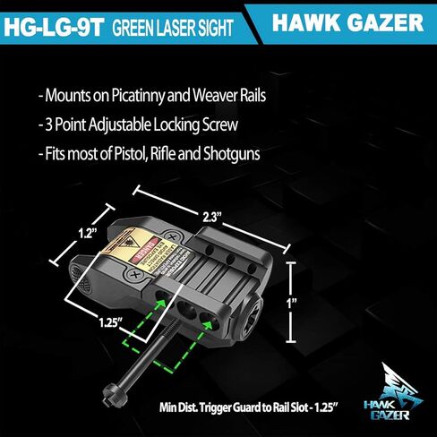 HAWK GAZER LG9T Low Profile Rechargeable Green Laser Sight with Smart Activation in Saudi Arabia