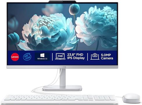 كمبيوتر مكتبي الكل في واحد من لينوفو مقاس 24 بوصة، معالج Intel Core، ذاكرة وصول عشوائي DDR4 سعة 16 جيجابايت، محرك أقراص PCIe SSD سعة 1 تيرابايت، شاشة IPS FHD مذهلة، وصول سريع وسريع، مكتب مدى الحياة 365 للويب، لوحة مفاتيح وماوس سلكية in Kuwait