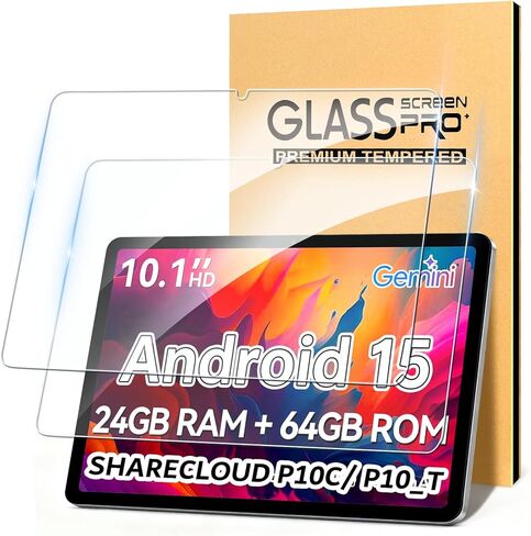 واقي شاشة مكون من قطعتين لجهاز SHARECLOUD P10_T/P10A Tablet 10.1 بوصة، زجاج مقسى بصلابة 9H لجهاز SHARECLOUD P10_T/P10A 10.1 بوصة، مقاوم للخدش، واقي شاشة عالي الدقة in Kuwait