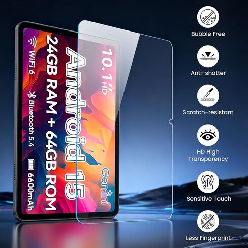 واقي شاشة مكون من قطعتين لجهاز SHARECLOUD P10_T/P10A Tablet 10.1 بوصة، زجاج مقسى بصلابة 9H لجهاز SHARECLOUD P10_T/P10A 10.1 بوصة، مقاوم للخدش، واقي شاشة عالي الدقة in Kuwait