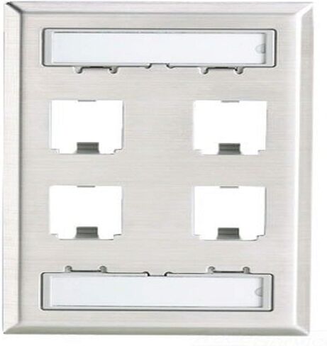 Panduit CFPL4SY 1-Gang 4-Port Faceplate, Stainless Steel in Kuwait