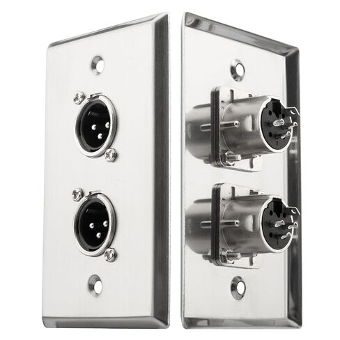 لوحة حائط مزدوجة XLR ذكر قطعتين، ومقابس وألواح مزدوجة XLR ومكبرات صوت لوحة حائط من الفولاذ المقاوم للصدأ in Kuwait