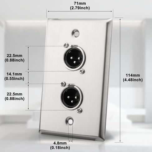 لوحة حائط مزدوجة XLR ذكر قطعتين، ومقابس وألواح مزدوجة XLR ومكبرات صوت لوحة حائط من الفولاذ المقاوم للصدأ in Kuwait