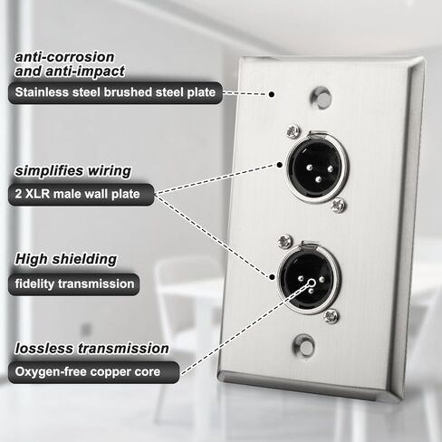 لوحة حائط مزدوجة XLR ذكر قطعتين، ومقابس وألواح مزدوجة XLR ومكبرات صوت لوحة حائط من الفولاذ المقاوم للصدأ in Kuwait