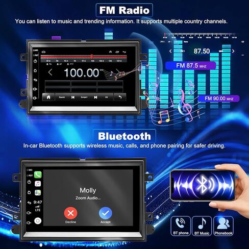 5GWifi Android Upgrade Car Radio for Ford Mustang 2005-2009, Explorer 2006-2010, Ford E150/E250/E350 2009-2014 7inch Touch Screen Stereo Head Unit Wireless Carplay Android Auto GPS Bluetooth FM Camera in Saudi Arabia