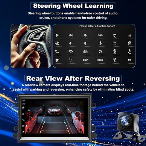 5GWifi Android Upgrade Car Radio for Ford Mustang 2005-2009, Explorer 2006-2010, Ford E150/E250/E350 2009-2014 7inch Touch Screen Stereo Head Unit Wireless Carplay Android Auto GPS Bluetooth FM Camera in Saudi Arabia
