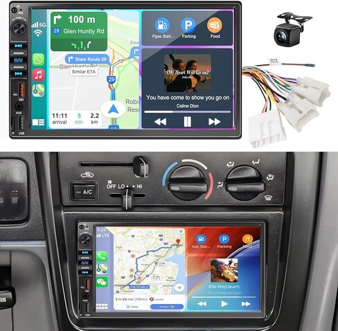 راديو السيارة ستيريو لاسلكي Carplay Android Auto Navi لسيارة Toyota Tacoma Sienna1998-2004/4Runner Camry 1990-2002/Tundra Sequoia 2000 2001 2002/Land Cruiser 1991-2000 in Saudi Arabia