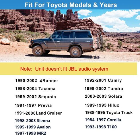 راديو السيارة ستيريو لاسلكي Carplay Android Auto Navi لسيارة Toyota Tacoma Sienna1998-2004/4Runner Camry 1990-2002/Tundra Sequoia 2000 2001 2002/Land Cruiser 1991-2000 in Saudi Arabia