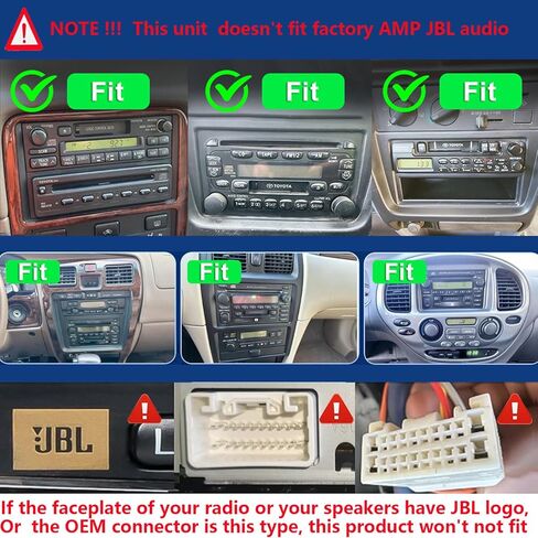 راديو السيارة ستيريو لاسلكي Carplay Android Auto Navi لسيارة Toyota Tacoma Sienna1998-2004/4Runner Camry 1990-2002/Tundra Sequoia 2000 2001 2002/Land Cruiser 1991-2000 in Saudi Arabia