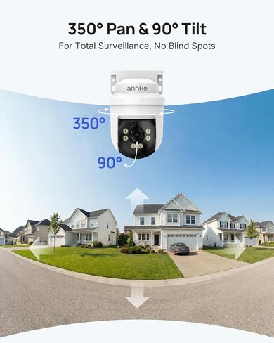 ANNKE 5MP PT Wired Security Camera System Outdoor with Night Vision, One-Way Audio, 8CH 3K Lite DVR and 8 x 5MP CCTV Cameras, 350° pan and 90° tilt, Human&Vehicle Detection, 1TB HDD for 24/7 Recording in Saudi Arabia