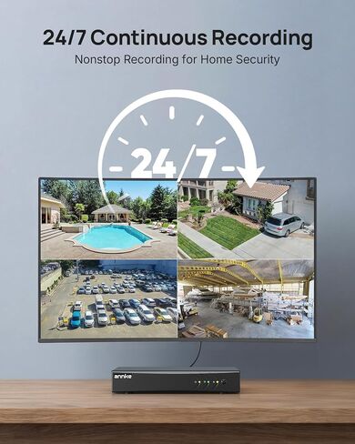 ANNKE 5MP PT Wired Security Camera System Outdoor with Night Vision, One-Way Audio, 8CH 3K Lite DVR and 8 x 5MP CCTV Cameras, 350° pan and 90° tilt, Human&Vehicle Detection, 1TB HDD for 24/7 Recording in Saudi Arabia