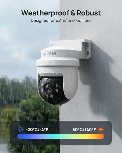ANNKE 5MP PT Wired Security Camera System Outdoor with Night Vision, One-Way Audio, 8CH 3K Lite DVR and 8 x 5MP CCTV Cameras, 350° pan and 90° tilt, Human&Vehicle Detection, 1TB HDD for 24/7 Recording in Saudi Arabia