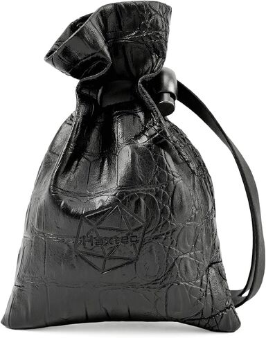 Haxtec Dragon Dice Bag Small Drawstring Leather DND Dice Pouch Storage Bag for D&D Dungeons and Dragons Gift, Coins and Accessories (Purple Eye) Patent Number D893867 in Saudi Arabia