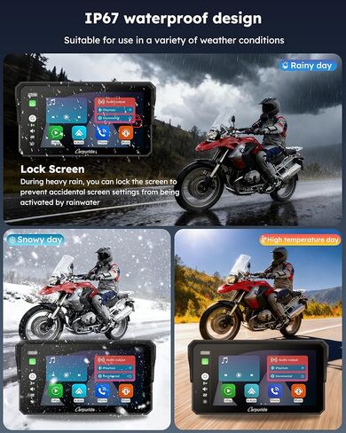 Carpuride W602BSPRO لسيارات BMW Motorcycle Carplay & Android Auto 6.25 بوصة IP67 مقاومة للماء للسيارة Moto GPS Navigation Screen مع بلوتوث مزدوج، قراءة البيانات، OTA، التحكم العجيب، TPMS، بوصلة، مقياس الضغط الجوي in Kuwait