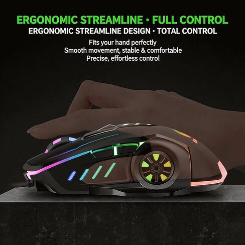 【 Plug and Play - Clear Click & No Stump - 2026】 Professional Gaming Wired Mouse,RGB Light,Ergonomic Gaming Laptop Optical Mouse,Anti Slip and Sweat Resistant Scroll Wheel,4 Adjustable DPI up to 3600 in Saudi Arabia