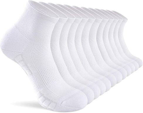 Ankle Running Socks Womens, 6/12 Pairs Cushioned Athletic Sport Quarter Socks Moisture Wicking Light Compression in Saudi Arabia