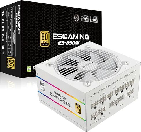 مزود طاقة 1200 وات ATX 3.1، معتمد من 80 Plus Gold، وحدة PSU معيارية بالكامل، PCIe 5.1 جاهز مع كابل 12VHPWR، مروحة صامتة 120 مم، مصدر طاقة للكمبيوتر الشخصي للألعاب عالي الكفاءة in Kuwait