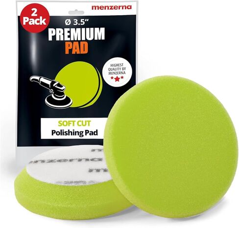 menzerna 3.5 Inch 2X Premium Polishing Pads Finish I High Shine Finishing Buffer Pad I Body Repair Buffing & Polishing I with Safety Edge, Velcro Attachment I Washable & Long Lasting in Saudi Arabia