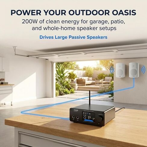 مضخم صوت ستيريو Jyker Hi-Fi DAC مع بلوتوث 5.2-2 قناة فئة D TPA3116 x2 ES9023 مضخم صوت لمكبرات الصوت السلبية، ومخرجات AUX/SUB، ومدخلات Opt/USB/MIC/RCA، وصدى صوت ثلاثي الطبقات، وشاشة LCD ملونة - JAMP79.0 in Kuwait