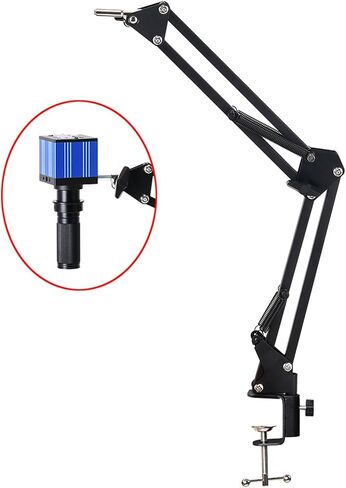 Microscope Arm Stand, Clamp Microscope Arm, Flexible Stand 360 Degree Adjustable Arm and 42mm Lens Ring Set Industrial Camera Foldable Bracket, Lens Support for 40mm Diameter Lens in Saudi Arabia