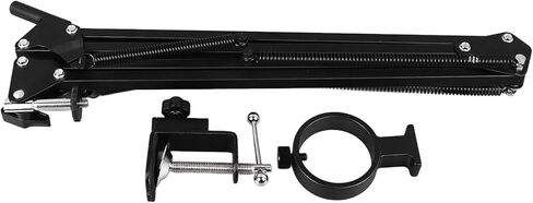 Microscope Arm Stand, Clamp Microscope Arm, Flexible Stand 360 Degree Adjustable Arm and 42mm Lens Ring Set Industrial Camera Foldable Bracket, Lens Support for 40mm Diameter Lens in Saudi Arabia